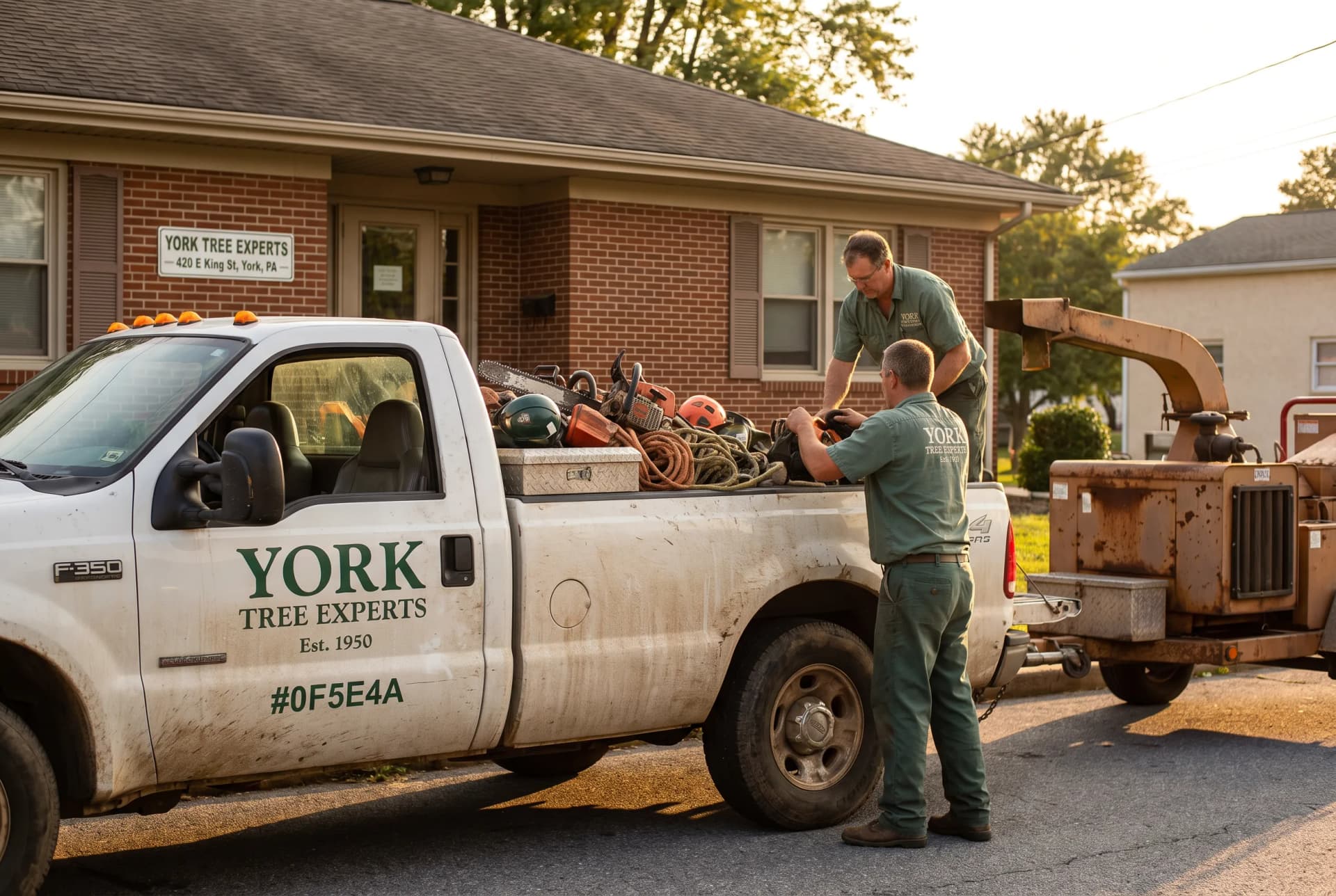 American Tree Experts work truck and crew in York, PA